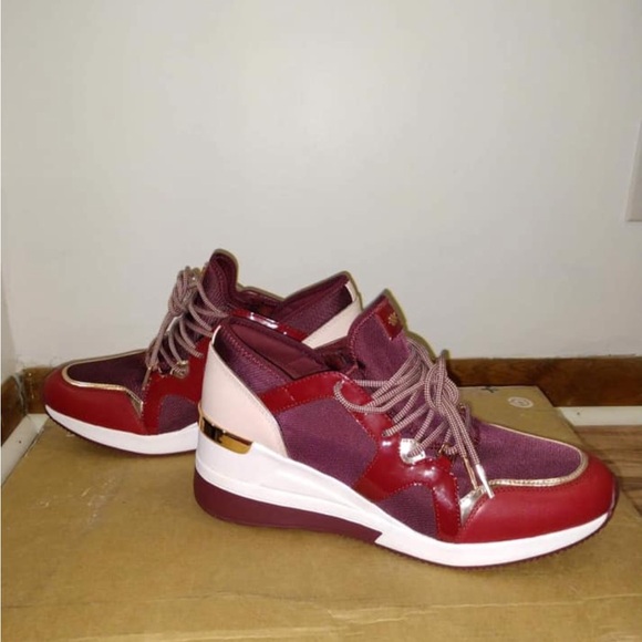 Michael Kors Red and Pink Platform Sneakers - Picture 3 of 7
